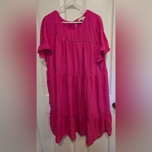 LOFT Pink Short Sleeve Dress